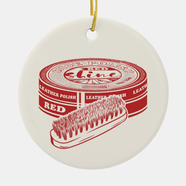 Roter Schuhpolster Keramik Ornament (Vorne)