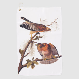 Roter Schulter Hawk Audubon Bird of Prey Golfhandtuch