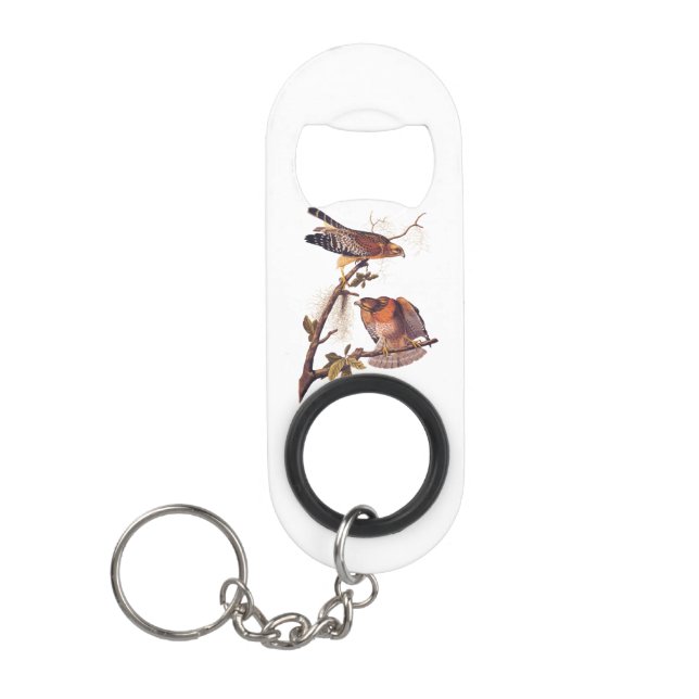 Roter Schulter Hawk Audubon Bird of Prey Mini Flaschenöffner (Vorderseite)