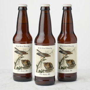 Roter Schulter Hawk - Audubons Vögel in Amerika Bierflaschenetikett