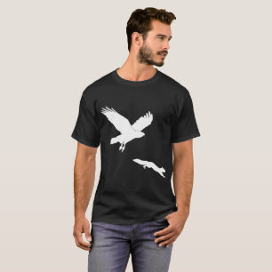 Roter Schwanz auf Eichhörnchensilouette T-Shirt