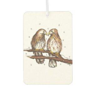 Roter Schwanz Hawk Lovebird Vögel in Schnee Weihna Autolufterfrischer