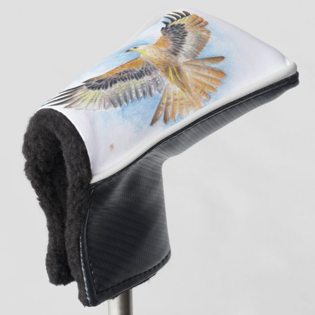 Roter Schwanz Hawk Wasserfarben Kunst Golf Headcover (3/4 Vorderseite)