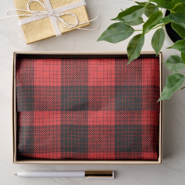 Roter Schwarz Karo Büffel Karomuster Seidenpapier (Geschenk)
