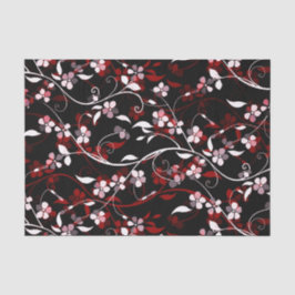 Roter, Schwarz und Weiß feiner Blumenstrauch Seidenpapier