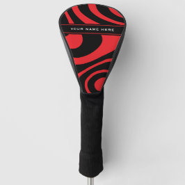 Roter schwarzer abstrakter moderner personalisiert golf headcover