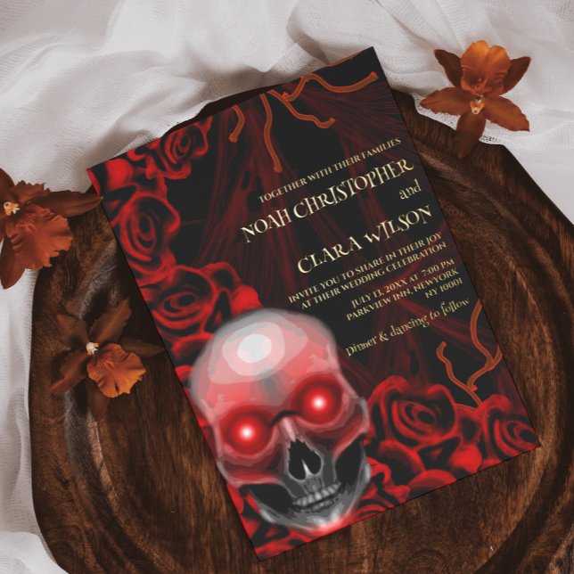 Roter Schwarzer Blütenschwarz Dunkelmoody Gothisch Folieneinladung (Von Creator hochgeladen)