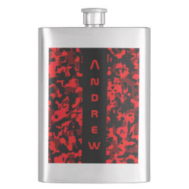 Roter Schwarzer Camouflage Masculus Flask Flachmann