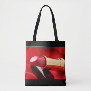 Roter schwarzer Goldlippenstift Tasche
