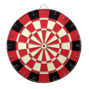 Roter, schwarzer und cremebeiger Retro-Stil Dartscheibe