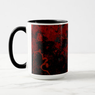 Roter, schwarzer und grauer Marmor abstrakt Tasse