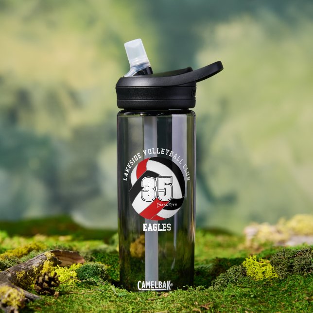 Roter schwarzer Volleyballverein - Farben für den  Trinkflasche (Außenbereich)