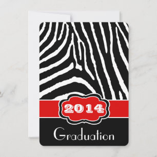 Roter, schwarzer, weißer Zebradruck-Einladung zur Einladung
