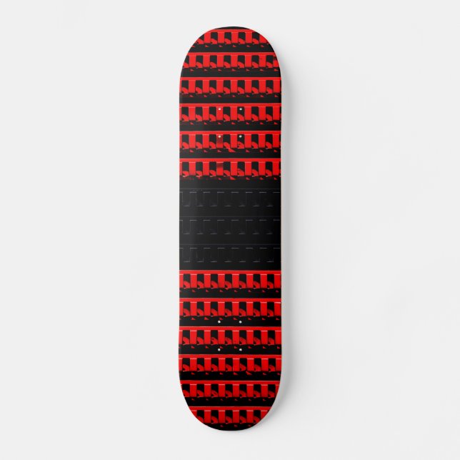 Roter Schwarzer Zaun Skateboard (Vorderseite)