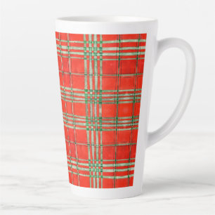 ROTER SCOTT TARTAN Hoher Latte-Mug Milchtasse