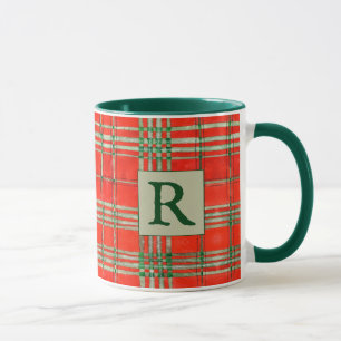ROTER SCOTT TARTAN Jägergrün Combo Tasse + Initial