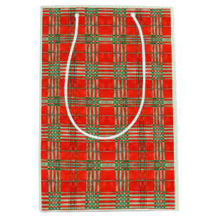 ROTER SCOTT TARTAN Mittlere Geschenktasche Geschenktüte