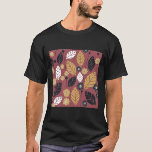 Roter Senfwein - Blätter und Blume T-Shirt