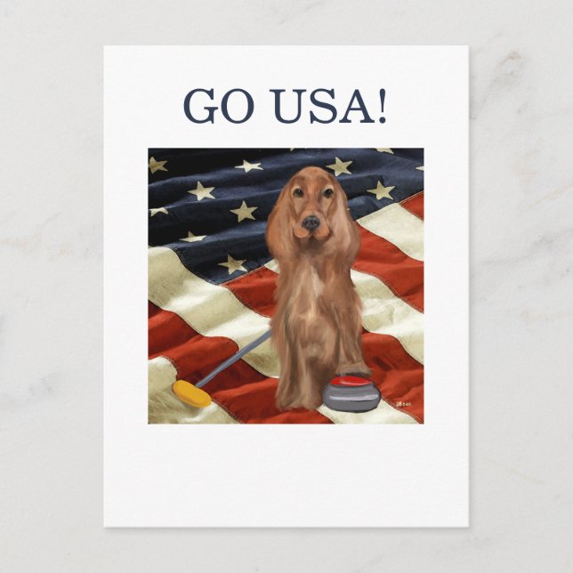 ROTER SETTER CURLING  POSTKARTE (Vorderseite)