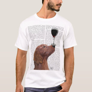 Roter Setzer-Hundeau Vin T-Shirt