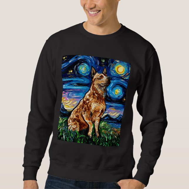 Roter Sibirischer Huskysticker Sweatshirt (Vorderseite)