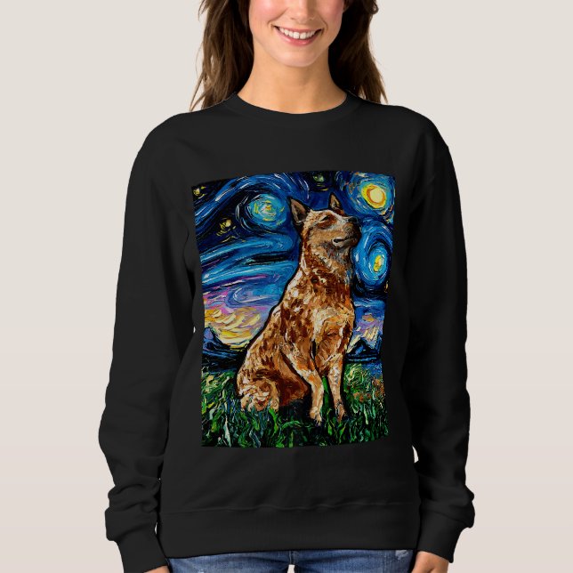 Roter Sibirischer Huskysticker Sweatshirt (Vorderseite)