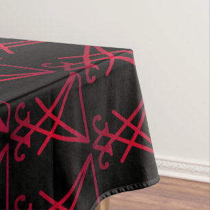 Roter Sigil von Luzifer Satanic Occult Altar Tischdecke