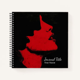 Roter Silhouette-Journal — Benutzerdefinierter Nam Notizbuch