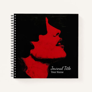 Roter Silhouette-Journal — Benutzerdefinierter Nam Notizbuch