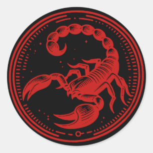 Roter Skorpion Astrologie Sternzeichen Skorpion Runder Aufkleber