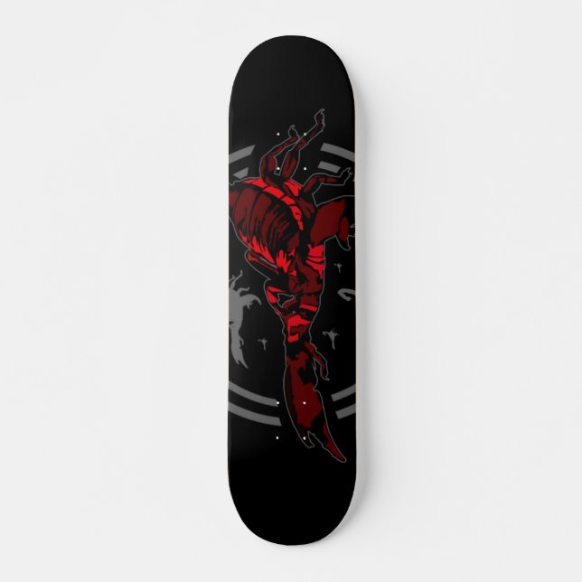 Roter Skorpion Skateboard (Vorne)