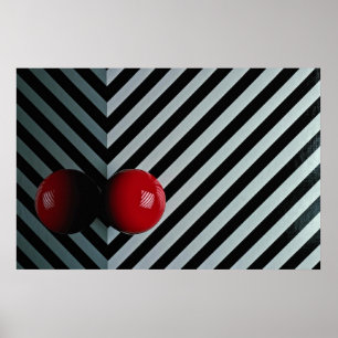 Roter Snookerball Poster