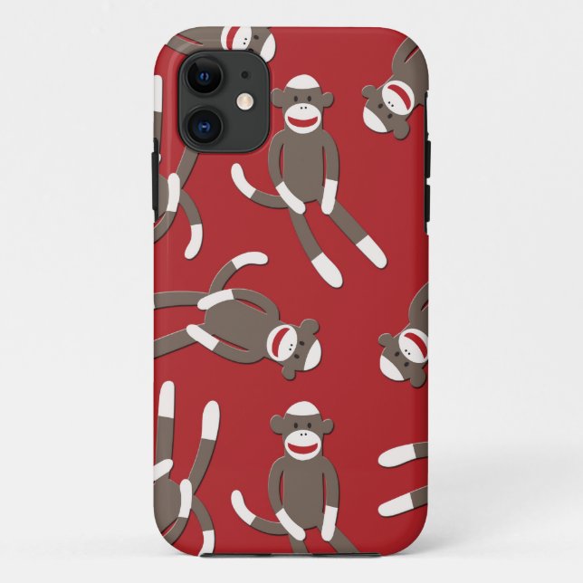 Roter Socken-Affe-Druck Case-Mate iPhone Hülle (Rückseite)