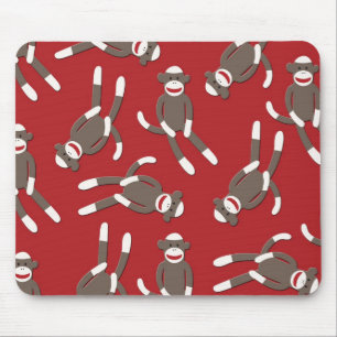 Roter Socken-Affe-Druck Mousepad