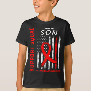 Roter Sohn Herzkrankheit Bewusstseinsflagge Grafik T-Shirt