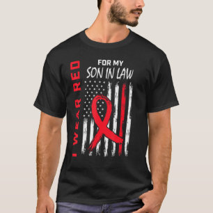 Roter Sohn Schwiegersohn Herzkrankheit Bewusstsein T-Shirt