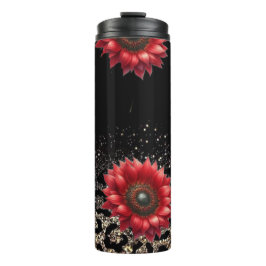 Roter Sonnenblumenkopf Thermosbecher