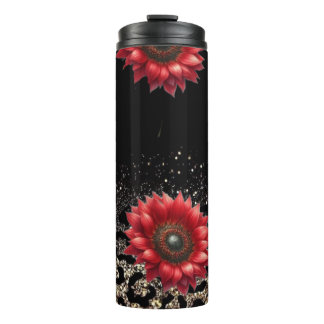 Roter Sonnenblumenkopf Thermosbecher