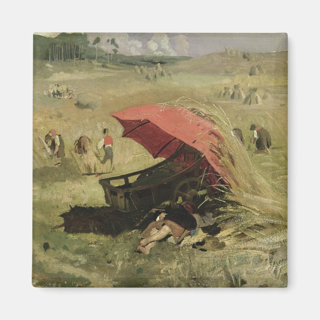 Roter Sonnenschirm, c.1860 Magnet (Vorne)