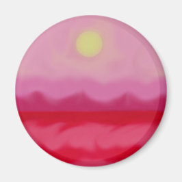 Roter Sonnenuntergang Magnet