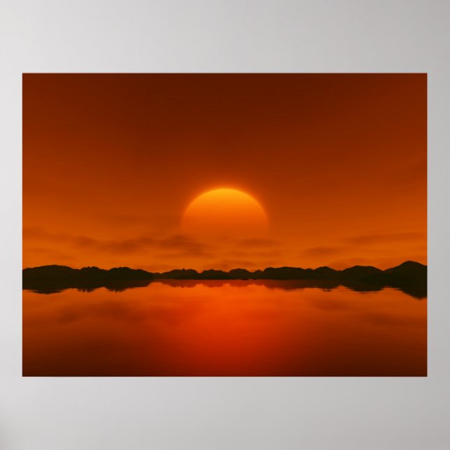 Roter Sonnenuntergang Poster (Vorne)