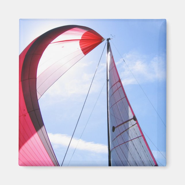 Roter Spinnaker mit Sonne Magnet (Vorne)
