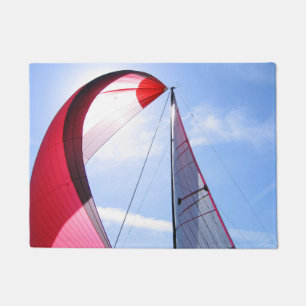 Roter Spinnaker mit Sun Fußmatte
