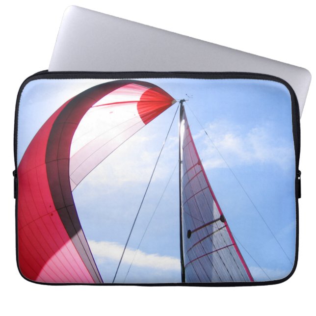 Roter Spinnaker mit Sun Laptopschutzhülle (Vorderseite)