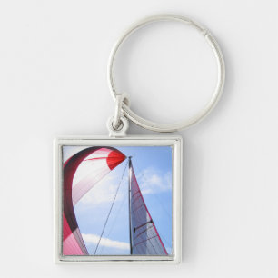 Roter Spinnaker mit Sun Schlüsselanhänger