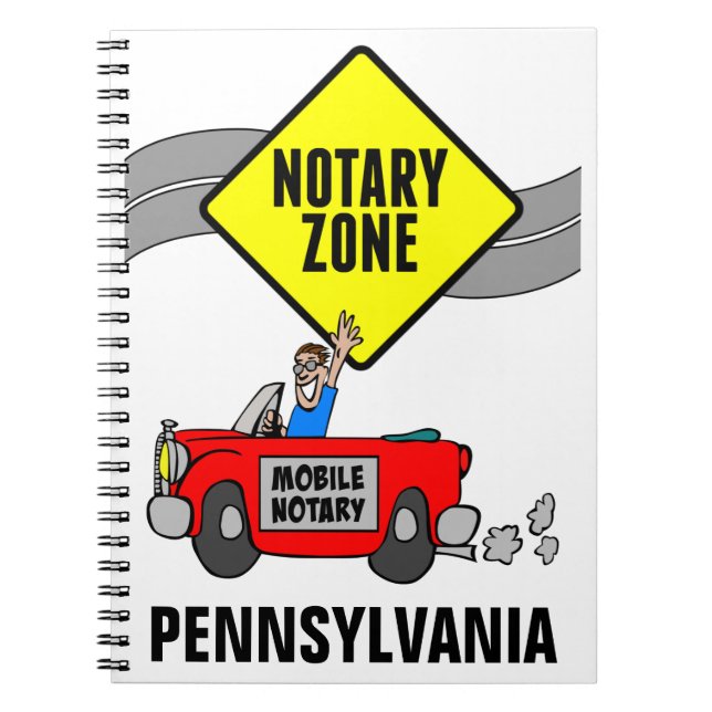 Roter Sportwagen der mobilen Notzone Pennsylvania Notizblock (Vorderseite)