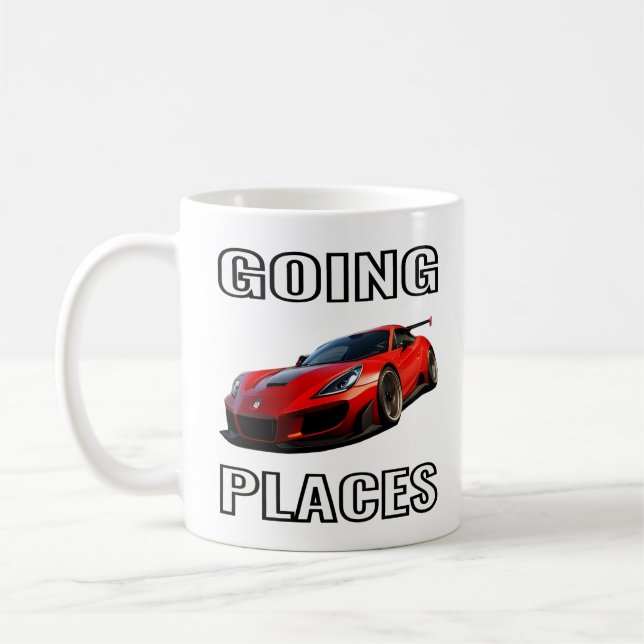 Roter Sportwagen für Autoliebhaber Kaffeetasse (Links)