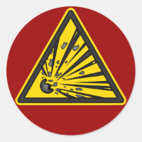 Roter Sprengstoff-Warnaufkleber