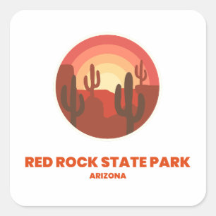 Roter Staat Park - Arizona Quadratischer Aufkleber