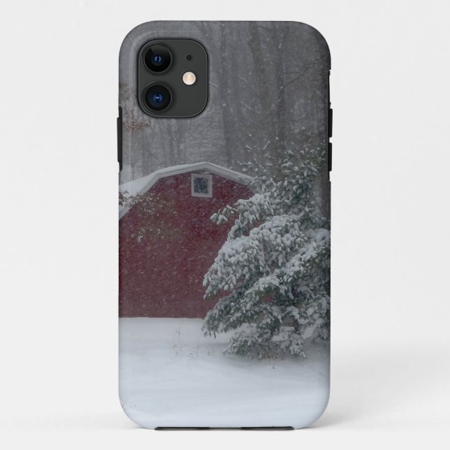 Roter Stall im Schnee Case-Mate iPhone Hülle (Rückseite)